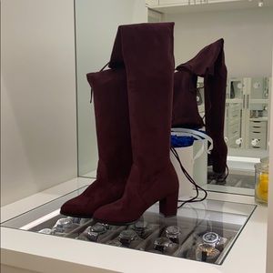 Burgundy Tie OTK boot